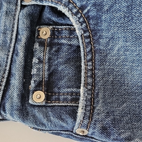 Everlane "Cheeky" Distressed Crop Jean Md. Wash Size 24 - Picture 11 of 14